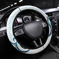 New Zealand Manta Ray Tattoo Steering Wheel Cover Aotearoa Maori Haehae Paua Shell - Polynesian Pride