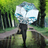 New Zealand Manta Ray Tattoo Umbrella Aotearoa Maori Haehae Paua Shell - Polynesian Pride