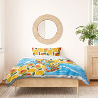 Aloha Hawaii Summer Bedding Set Hawaiian Lei Surfing Mango Palaka Motifs