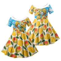 Aloha Hawaii Summer Family Matching Long Sleeve Bodycon Dress and Hawaiian Shirt Hawaiian Lei Surfing Mango Palaka Motifs