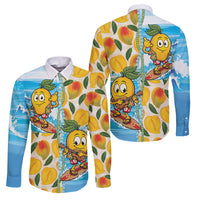 Aloha Hawaii Summer Family Matching Off Shoulder Maxi Dress and Hawaiian Shirt Hawaiian Lei Surfing Mango Palaka Motifs