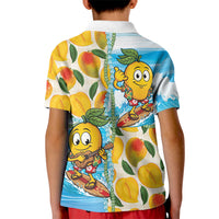 Aloha Hawaii Summer Kid Polo Shirt Hawaiian Lei Surfing Mango Palaka Motifs