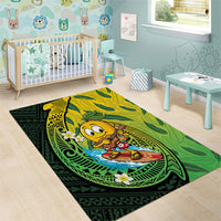 Hawaii Surfing Mango Area Rug Manako Polynesian Fish Hook