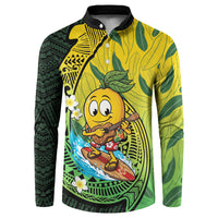 Hawaii Surfing Mango Button Sweatshirt Manako Polynesian Fish Hook