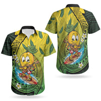 Hawaii Surfing Mango Couples Matching Puletasi and Hawaiian Shirt Manako Polynesian Fish Hook