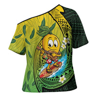 Hawaii Surfing Mango Cross Shoulder Shirt Manako Polynesian Fish Hook