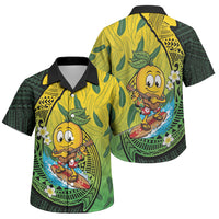Hawaii Surfing Mango Family Matching Off The Shoulder Long Sleeve Dress and Hawaiian Shirt Manako Polynesian Fish Hook