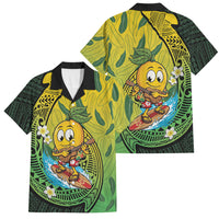 Hawaii Surfing Mango Family Matching Short Sleeve Bodycon Dress and Hawaiian Shirt Manako Polynesian Fish Hook