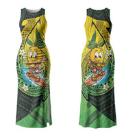Hawaii Surfing Mango Family Matching Tank Maxi Dress and Hawaiian Shirt Manako Polynesian Fish Hook
