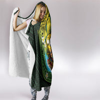 Hawaii Surfing Mango Hooded Blanket Manako Polynesian Fish Hook
