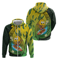 Hawaii Surfing Mango Zip Hoodie Manako Polynesian Fish Hook