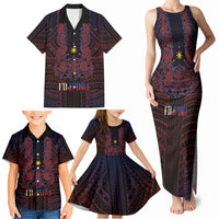 Filipino Barong Tagalog Inspired Personalised Family Matching Tank Maxi Dress and Hawaiian Shirt Mabuhay Philippines Festival Polynesian Pattern LT14 - Polynesian Pride