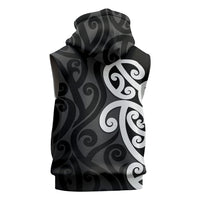 Lil Pakeha Lil Maori New Zealand Sleeveless Zip Hoodie Kiwi Proud Mangopare Pattern LT14 - Polynesian Pride