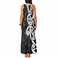 Lil Pakeha Lil Maori New Zealand Tank Maxi Dress Kiwi Proud Mangopare Pattern LT14 - Polynesian Pride