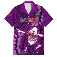 Samoa Rugby Family Matching Long Sleeve Bodycon Dress and Hawaiian Shirt Manu Samoa Ula Fala Dabbing Ball Polynesian Purple Version LT14 - Polynesian Pride