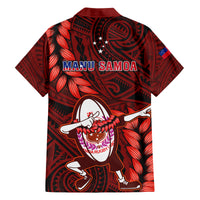 Samoa Rugby Family Matching Long Sleeve Bodycon Dress and Hawaiian Shirt Manu Samoa Ula Fala Dabbing Ball Polynesian Red Version LT14 - Polynesian Pride