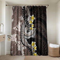 Brown and Black Hawaii Shark Tattoo Bathroom Set Puakenikeni Lei Plumeria Polynesian Pattern - Polynesian Pride
