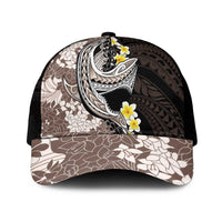 Brown and Black Hawaii Shark Tattoo Mesh Trucker Cap Puakenikeni Lei Plumeria Polynesian Pattern - Polynesian Pride