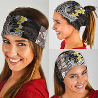 Brown and Black Hawaii Shark Tattoo Neck Gaiter Puakenikeni Lei Plumeria Polynesian Pattern - Polynesian Pride
