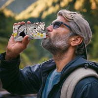 Brown and White Hawaii Shark Tattoo 4 in 1 Can Cooler Tumbler Puakenikeni Lei Plumeria Polynesian Pattern - Polynesian Pride