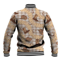 Khaki Palaka Hawaii Cowboy Baseball Jacket Puakenikeni Lei Paniolo Papale Seamless Vibes - Polynesian Pride
