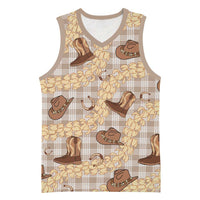 Khaki Palaka Hawaii Cowboy Basketball Jersey Puakenikeni Lei Paniolo Papale Seamless Vibes - Polynesian Pride