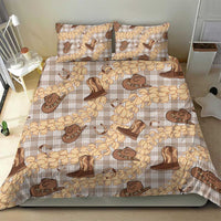 Khaki Palaka Hawaii Cowboy Bedding Set Puakenikeni Lei Paniolo Papale Seamless Vibes - Polynesian Pride