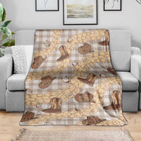 Khaki Palaka Hawaii Cowboy Blanket Puakenikeni Lei Paniolo Papale Seamless Vibes - Polynesian Pride