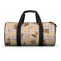 Khaki Palaka Hawaii Cowboy Duffle Bag Puakenikeni Lei Paniolo Papale Seamless Vibes