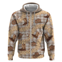 Khaki Palaka Hawaii Cowboy Hoodie Puakenikeni Lei Paniolo Papale Seamless Vibes - Polynesian Pride