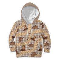 Khaki Palaka Hawaii Cowboy Kid Hoodie Puakenikeni Lei Paniolo Papale Seamless Vibes - Polynesian Pride