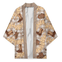 Khaki Palaka Hawaii Cowboy Kimono Puakenikeni Lei Paniolo Papale Seamless Vibes - Polynesian Pride