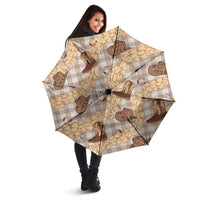 Khaki Palaka Hawaii Cowboy Umbrella Puakenikeni Lei Paniolo Papale Seamless Vibes - Polynesian Pride