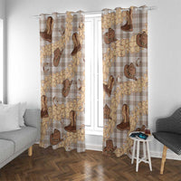 Khaki Palaka Hawaii Cowboy Window Curtain Puakenikeni Lei Paniolo Papale Seamless Vibes - Polynesian Pride