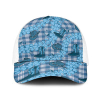 Cyan Palaka Hawaii Cowboy Baseball Net Cap Puakenikeni Lei Paniolo Papale Seamless Vibes - Polynesian Pride