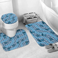 Cyan Palaka Hawaii Cowboy Bathroom Set Puakenikeni Lei Paniolo Papale Seamless Vibes - Polynesian Pride