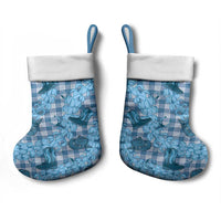 Cyan Palaka Hawaii Cowboy Christmas Stocking Puakenikeni Lei Paniolo Papale Seamless Vibes - Polynesian Pride