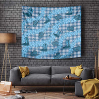 Cyan Palaka Hawaii Cowboy Tapestry Puakenikeni Lei Paniolo Papale Seamless Vibes - Polynesian Pride