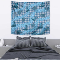 Cyan Palaka Hawaii Cowboy Tapestry Puakenikeni Lei Paniolo Papale Seamless Vibes - Polynesian Pride