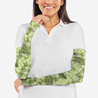 Lime Palaka Hawaii Cowboy Arm Sleeves Puakenikeni Lei Paniolo Papale Seamless Vibes - Polynesian Pride