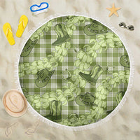 Lime Palaka Hawaii Cowboy Beach Blanket Puakenikeni Lei Paniolo Papale Seamless Vibes - Polynesian Pride