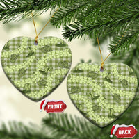 Lime Palaka Hawaii Cowboy Ceramic Ornament Puakenikeni Lei Paniolo Papale Seamless Vibes - Polynesian Pride