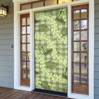 Lime Palaka Hawaii Cowboy Door Cover Puakenikeni Lei Paniolo Papale Seamless Vibes - Polynesian Pride