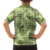 Lime Palaka Hawaii Cowboy Family Matching Long Sleeve Bodycon Dress and Hawaiian Shirt Puakenikeni Lei Paniolo Papale Seamless Vibes LT14 - Polynesian Pride