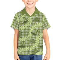 Lime Palaka Hawaii Cowboy Family Matching Long Sleeve Bodycon Dress and Hawaiian Shirt Puakenikeni Lei Paniolo Papale Seamless Vibes LT14 Son's Shirt Lime - Polynesian Pride