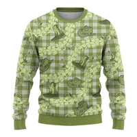 Lime Palaka Hawaii Cowboy Ugly Christmas Sweater Puakenikeni Lei Paniolo Papale Seamless Vibes - Polynesian Pride