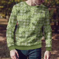 Lime Palaka Hawaii Cowboy Ugly Christmas Sweater Puakenikeni Lei Paniolo Papale Seamless Vibes - Polynesian Pride