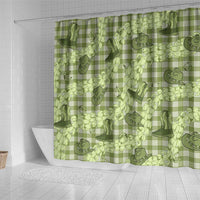 Lime Palaka Hawaii Cowboy Shower Curtain Puakenikeni Lei Paniolo Papale Seamless Vibes - Polynesian Pride