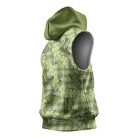 Lime Palaka Hawaii Cowboy Sleeveless Hoodie Puakenikeni Lei Paniolo Papale Seamless Vibes - Polynesian Pride