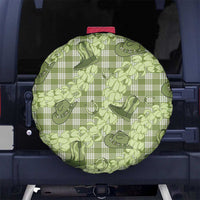 Lime Palaka Hawaii Cowboy Spare Tire Cover Puakenikeni Lei Paniolo Papale Seamless Vibes - Polynesian Pride